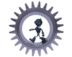 Robot in a Cogwheel